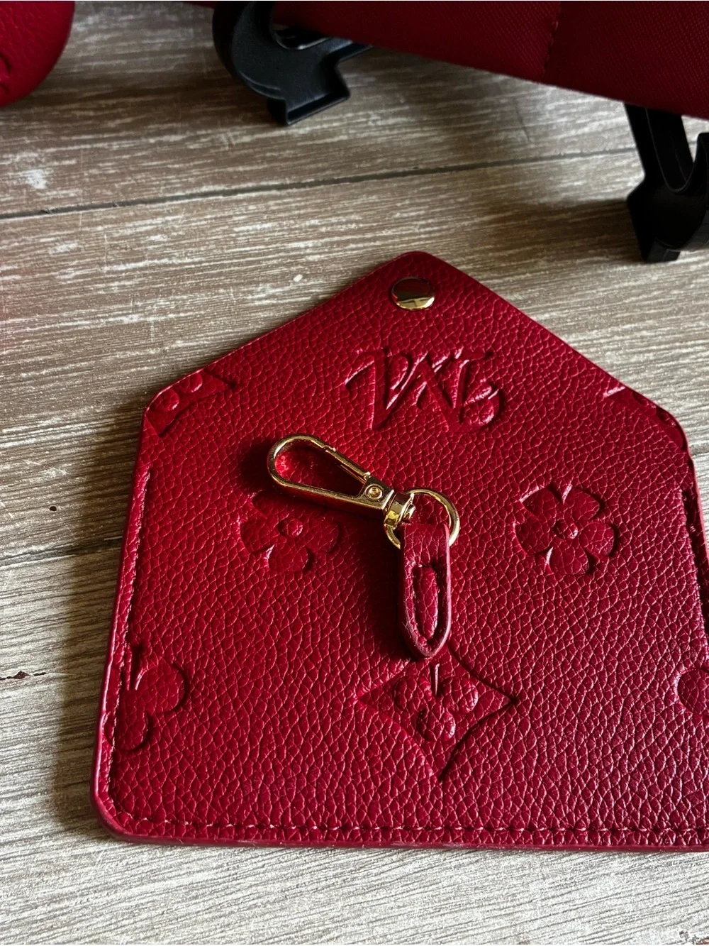 Montana West Red Embossed 4pc Crossbody Wallet Set with Gold Hardware